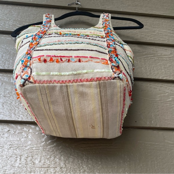 Chan Luu Beaded Boho bucket Bag 100% Cotton - Picture 5 of 16
